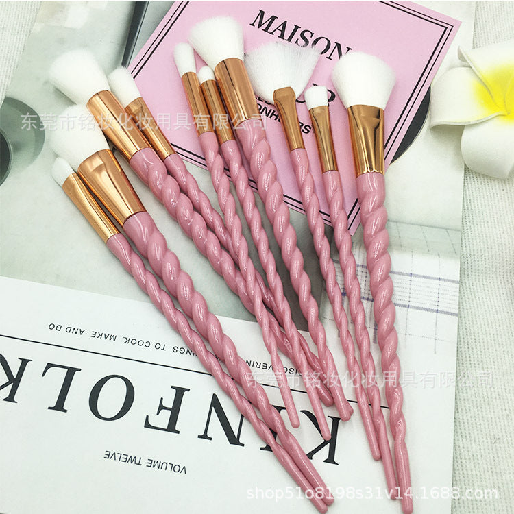 Set 10 Pinceaux Maquillage Licorne — Édition Paillettes