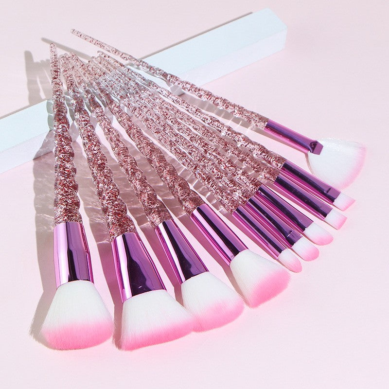 Set 10 Pinceaux Maquillage Licorne — Édition Paillettes