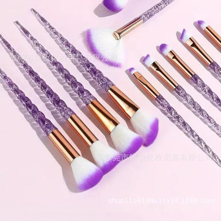 Set 10 Pinceaux Maquillage Licorne — Édition Paillettes