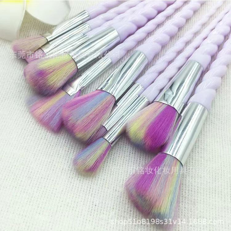 Set 10 Pinceaux Maquillage Licorne — Édition Paillettes